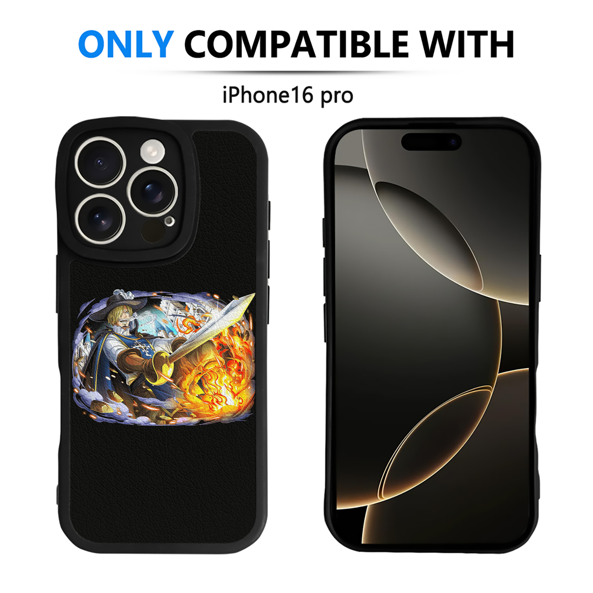 （画像用） ワンピース サンジ ONE PIECE Sanji 【iPhone 16シリーズ対応】シリコンスマホケース（レザー調） 材質：シリコン